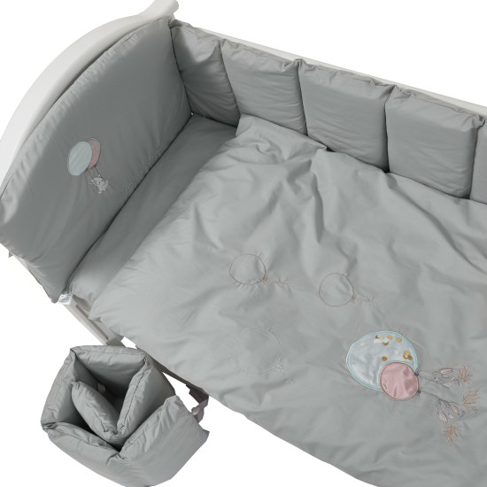 Постільний комплект в дитяче ліжко 6 ел Babycentre & Twins Welcome to the world сірий