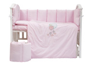 Постельный комплект в детскую кровать 6 эл Babycentre & Twins Welcome to the world розовый