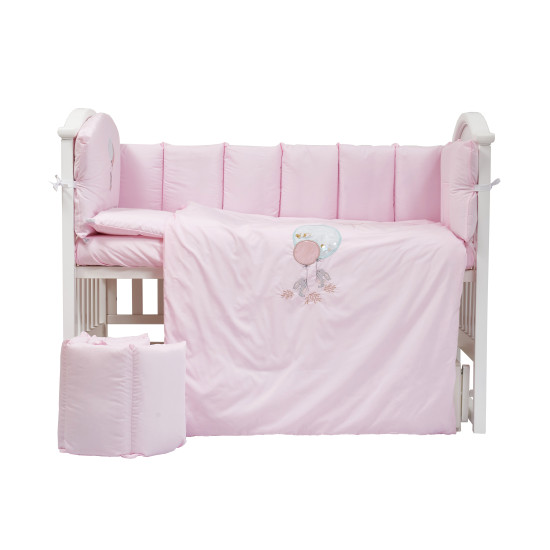 Постельный комплект в детскую кровать 6 эл Babycentre & Twins Welcome to the world розовый