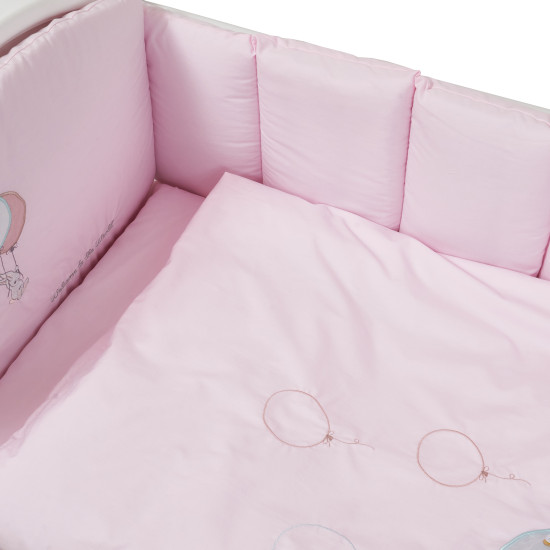 Постельный комплект в детскую кровать 6 эл Babycentre & Twins Welcome to the world розовый