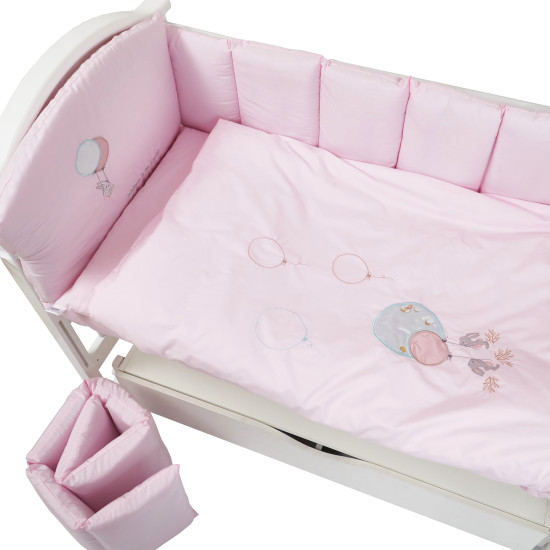 Постельный комплект в детскую кровать 6 эл Babycentre & Twins Welcome to the world розовый