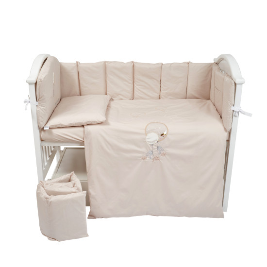 Постельный комплект в детскую кровать 6 эл Babycentre & Twins Welcome to the world бежевый