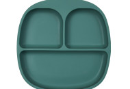 Three-section silicone plate on a Twins suction cup, green