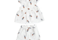 Set for girls Twins (shorts, T-shirt) muslin 62s Pineapple