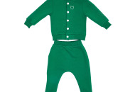 Children's suit Twins knitted insulated (bomber jacket, pants) green 80