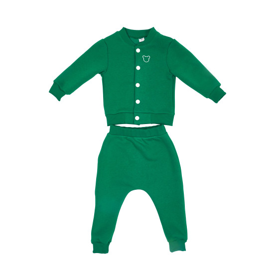 Children's suit Twins knitted insulated (bomber jacket, pants) green 80