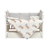 Bedding set for a baby crib 7 el Twins Fluffy Puffy Umbrella grey