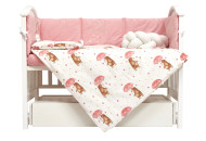 Bedding set for a baby crib 7 el Twins Fluffy Puffy Umbrella pink