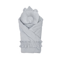 Набір Twins Ego (плед 90х90, подушка ортопедична, резинка) сірий