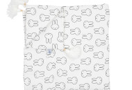 Детский плед Twins муслиновый 90x90 утепленный с кисточками Rabbits бежевый