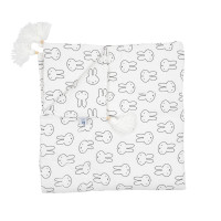 Детский плед Twins муслиновый 90x90 утепленный с кисточками Rabbits бежевый