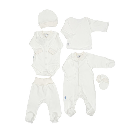 Maternity set Twins interlock (6 elements) 56p, ecru, light beige