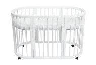 Кровать Twins Oval 9 в 1+дуги+матрас, white, белый