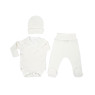Набор в роддом Twins Ego Organic (боди ползунки шапка), ecru, беж светлый, 50р