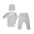 Набор в роддом Twins Eco Organic (боди ползунки шапка), grey, серый, 52р