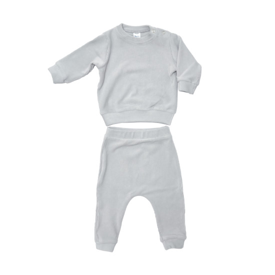 Костюм Twins Ego велюр (кофта и штаны) 62р, grey, серый