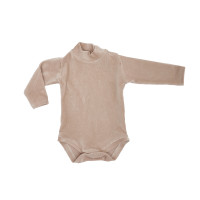 Боди Twins Ego велюр 68р длинный рукав, beige, бежевый
