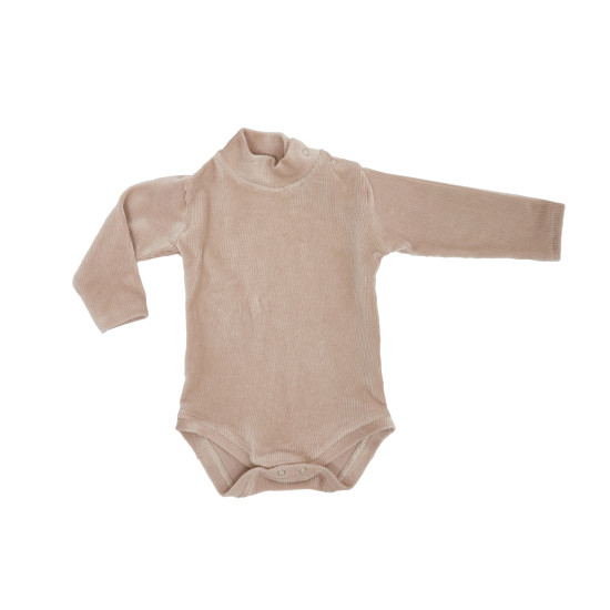 Боди Twins Ego велюр 68р длинный рукав, beige, бежевый
