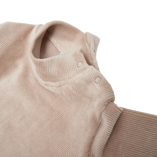 Боди Twins Ego велюр 68р длинный рукав, beige, бежевый