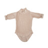 Боди Twins Ego велюр 68р длинный рукав, beige, бежевый