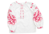 Shirt embroidered for girls Bird 116s white/pink