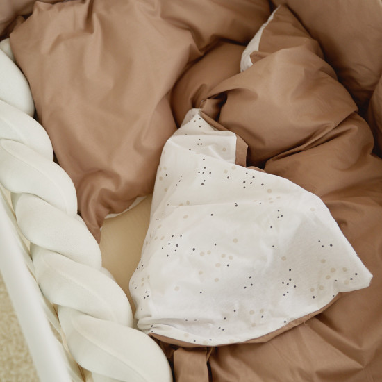 Постельный комплект в детскую кровать 7 эл Twins Fluffy Puffy Mocca бежевый темный