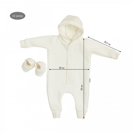 Romper Twins knitted insulated 62r, white