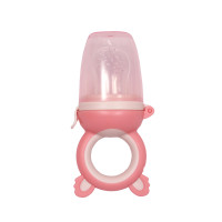 Ніблер силіконовий для малюка Twins з вушками рожевий