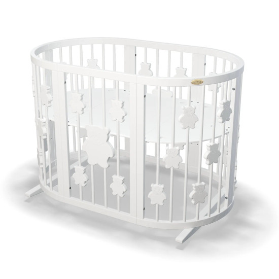 Кровать IngVart Smartbed Round Мишки с маятником, белый