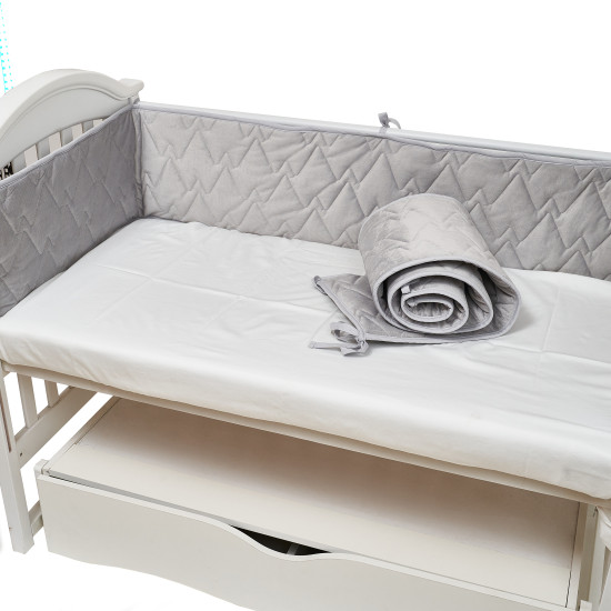 Бампер Twins Premium 200 стеганый Velvet, grey, серый