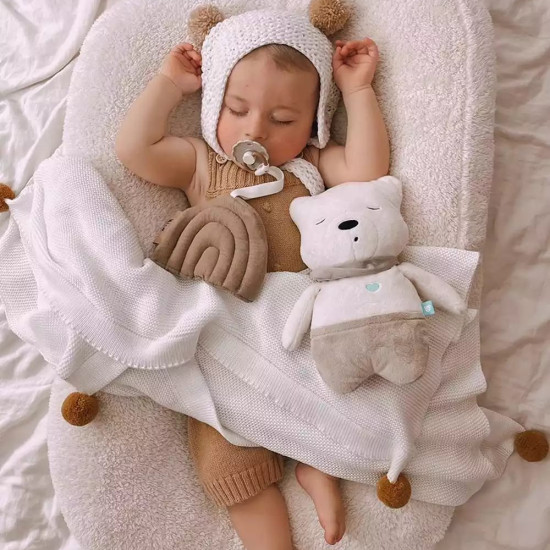 Ночник My hummy Franc с белым шумом и колыбельными, beige, бежевый