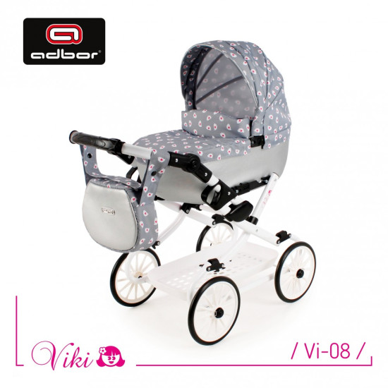 Коляска для куклы Adbor Viki, 08, серый