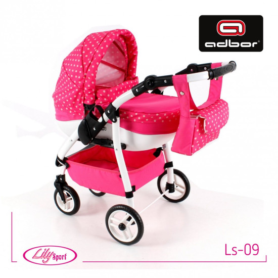 Коляска для ляльки Adbor Lily Sport 09 рожевий