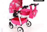 Коляска для куклы Adbor Lily Sport 23 розовый/белый