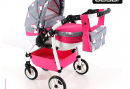 Коляска для куклы Adbor Lily Sport 24 серый/розовый