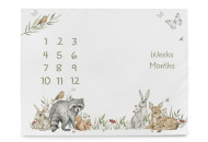 Коврик для игры Cebababy 92x72 Календарь роста, Animals, белый