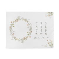 Коврик для игры Cebababy 92x72 Календарь роста, Summer flowers, белый