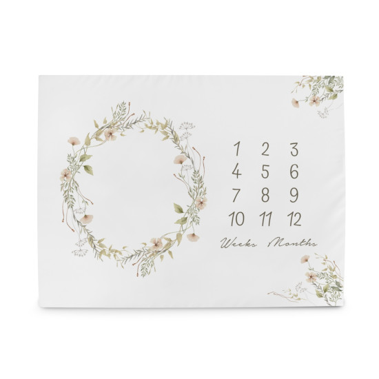 Коврик для игры Cebababy 92x72 Календарь роста, Summer flowers, белый