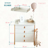 Chest of drawers IngVart Scandi 900 (mdf and chipboard) white/beech white/natural
