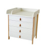 Chest of drawers IngVart Scandi 900 (mdf and chipboard) white/beech white/natural