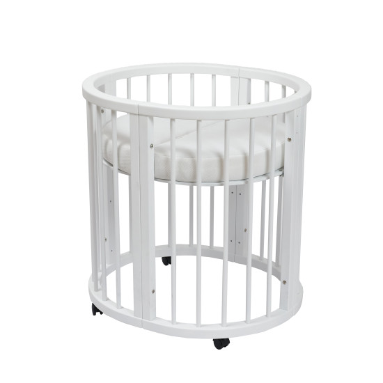 Кровать Twins Oval 9 в 1+дуги+матрас, white, белый
