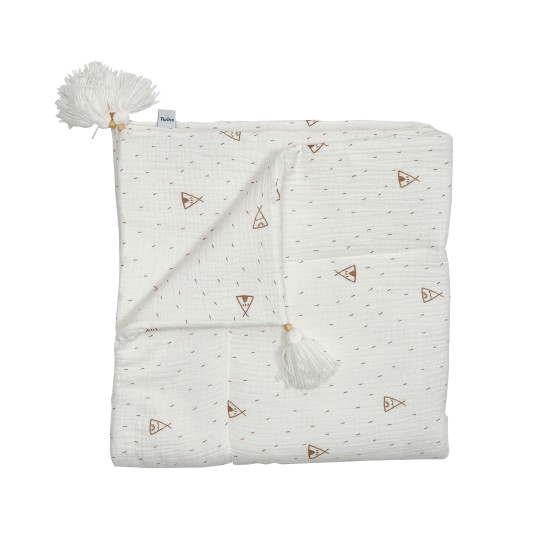 Children's blanket Twins muslin 90x90 insulated with tassels Wigwam multicolor
