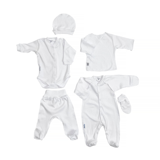 Maternity set Twins interlock (6 elements) 56p, white