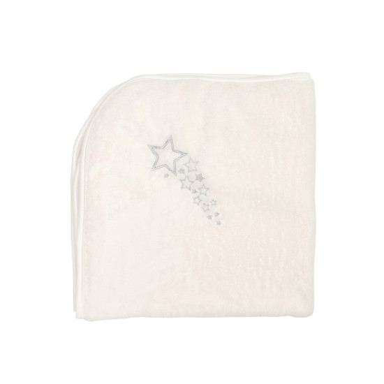 Детский плед Twins велюр Star (вышивка) 90х90 экрю