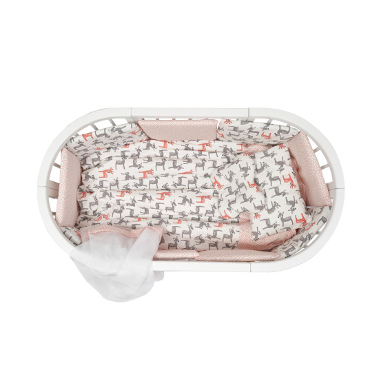 Постельный комплект для детской кровати 8 эл Twins Dolce Limited Бэмби коралловый