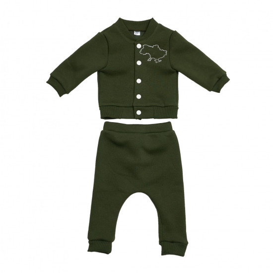 Children's suit Twins knitted insulated Ukraine (bomber jacket, pants) Khaki 80s