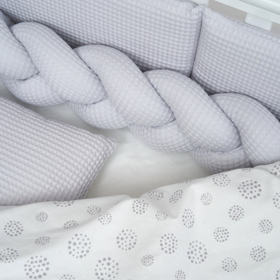 Постельный комплект 6 эл Twins Waffle, grey
