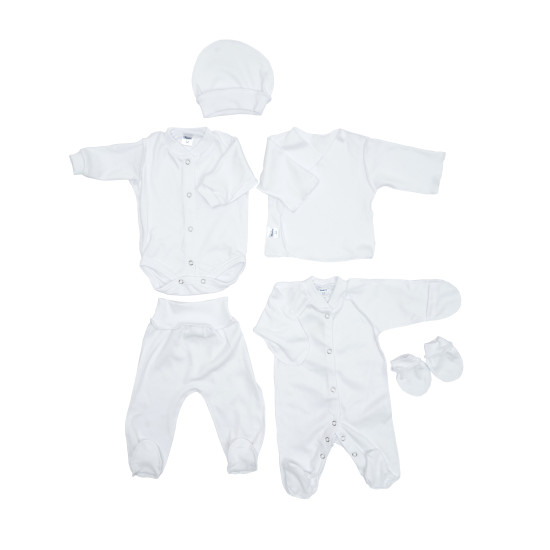 Набор в роддом Twins интерлок (6 эл) 52р, white