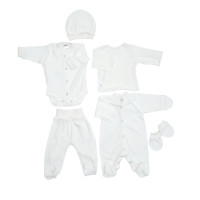 Set for maternity ward Twins interlock (6 el) 52s ecru