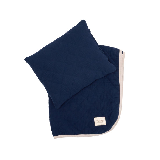 Children's set of muslin quilted Twins Geometry Dark Navy